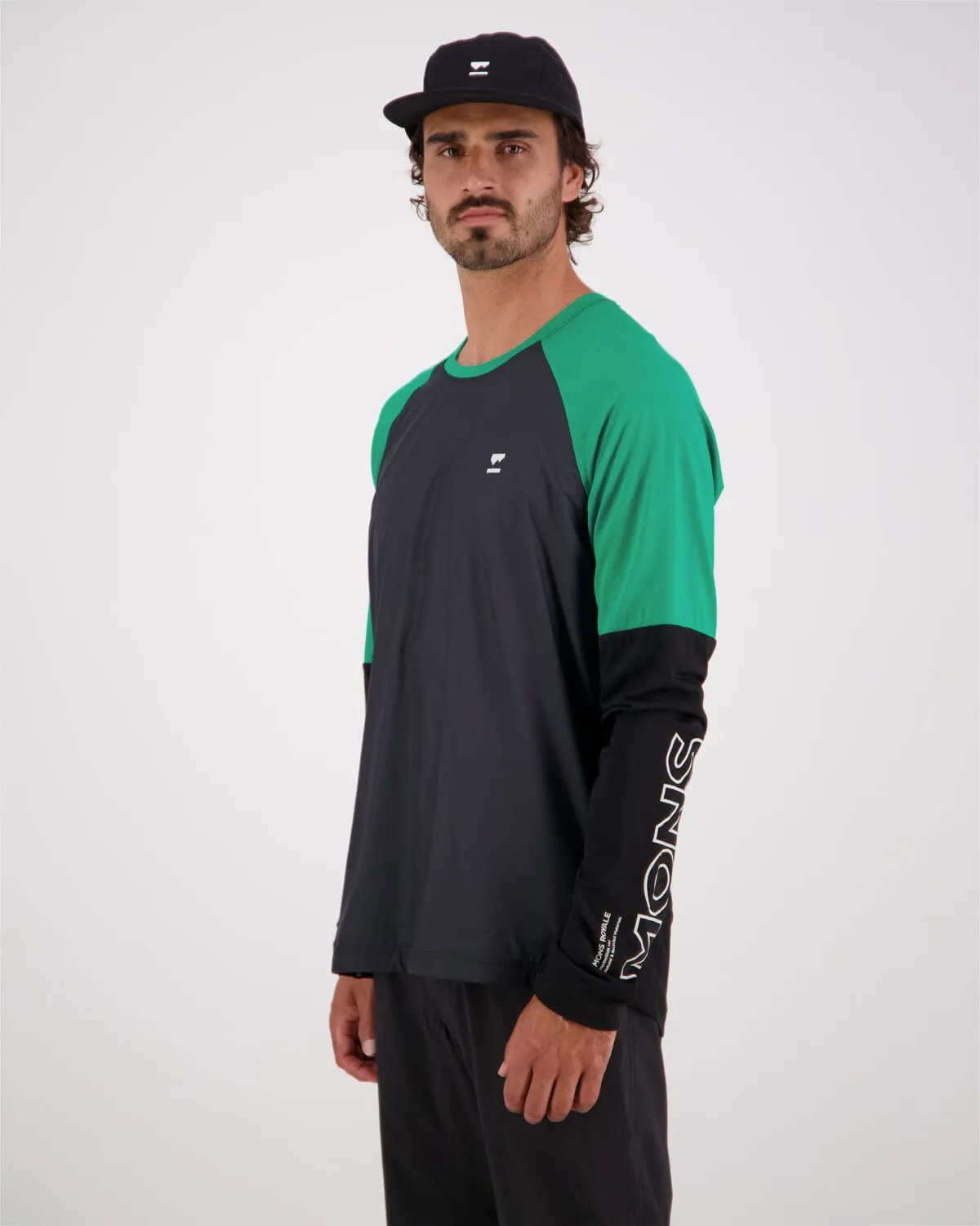 Tarn Merino Bike Wind Jersey - Pop Green / Black