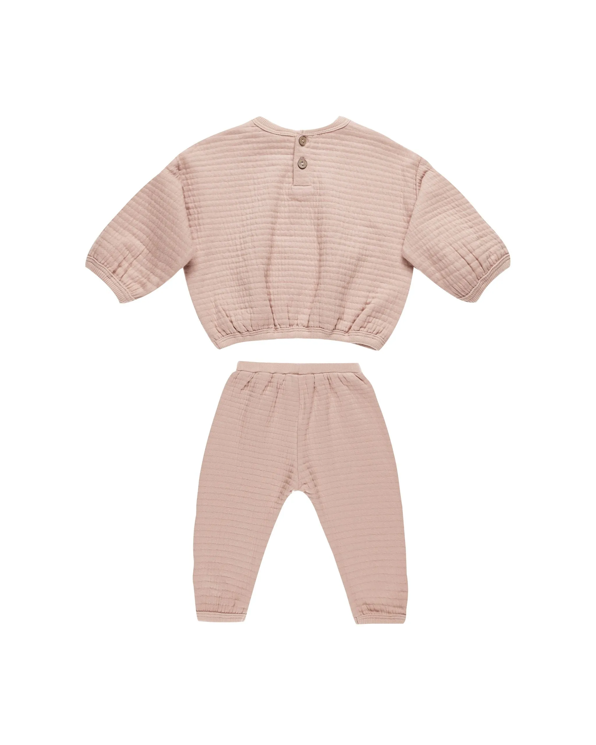 Textured Sweat Set - Blush