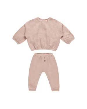 Textured Sweat Set - Blush