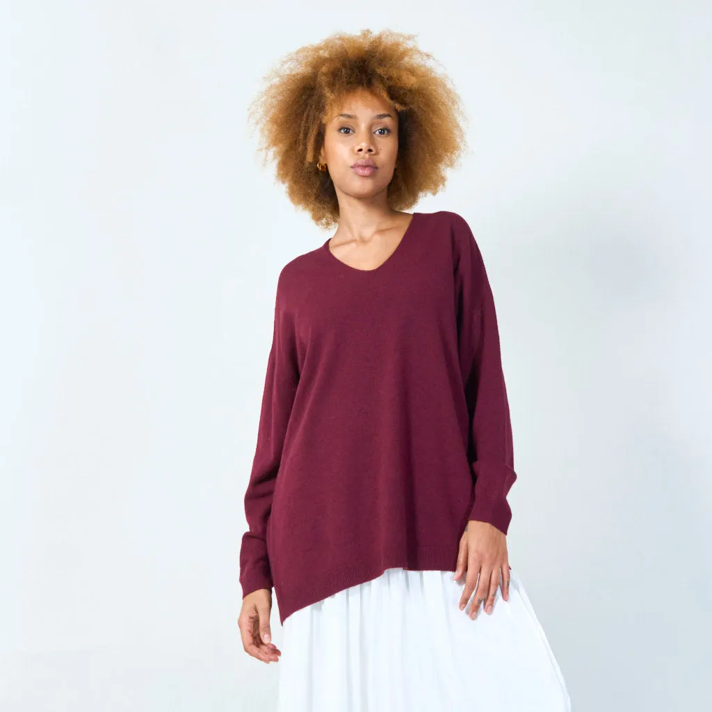 V-neck relaxed fit sweater wholesale