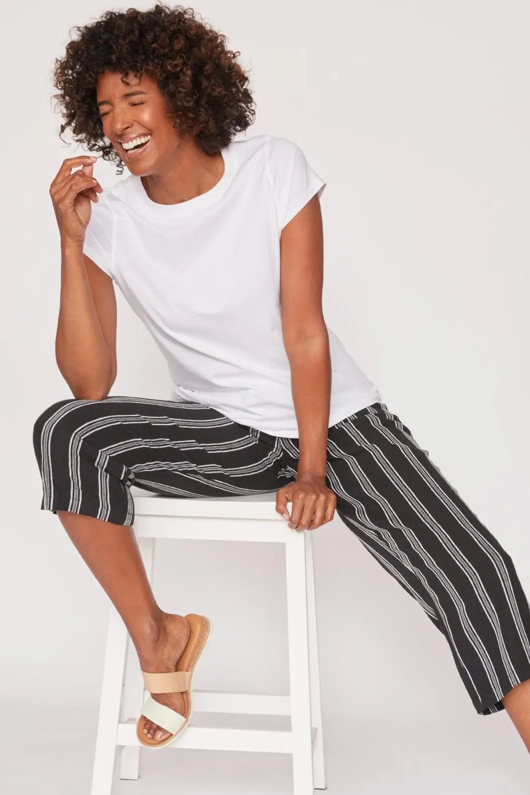 Women's Linen Lounge Pants with Elastic Waistband