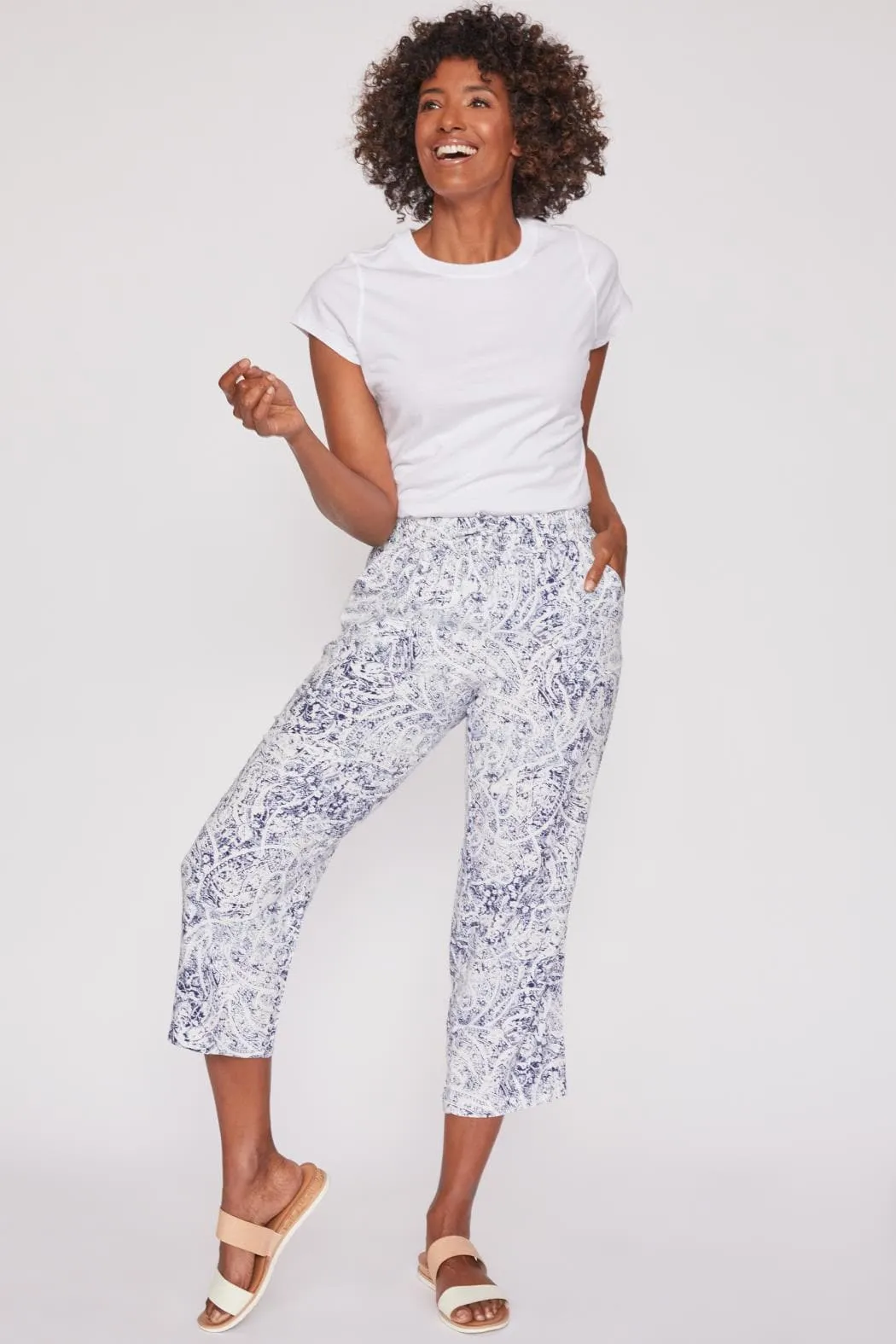 Women's Linen Lounge Pants with Elastic Waistband