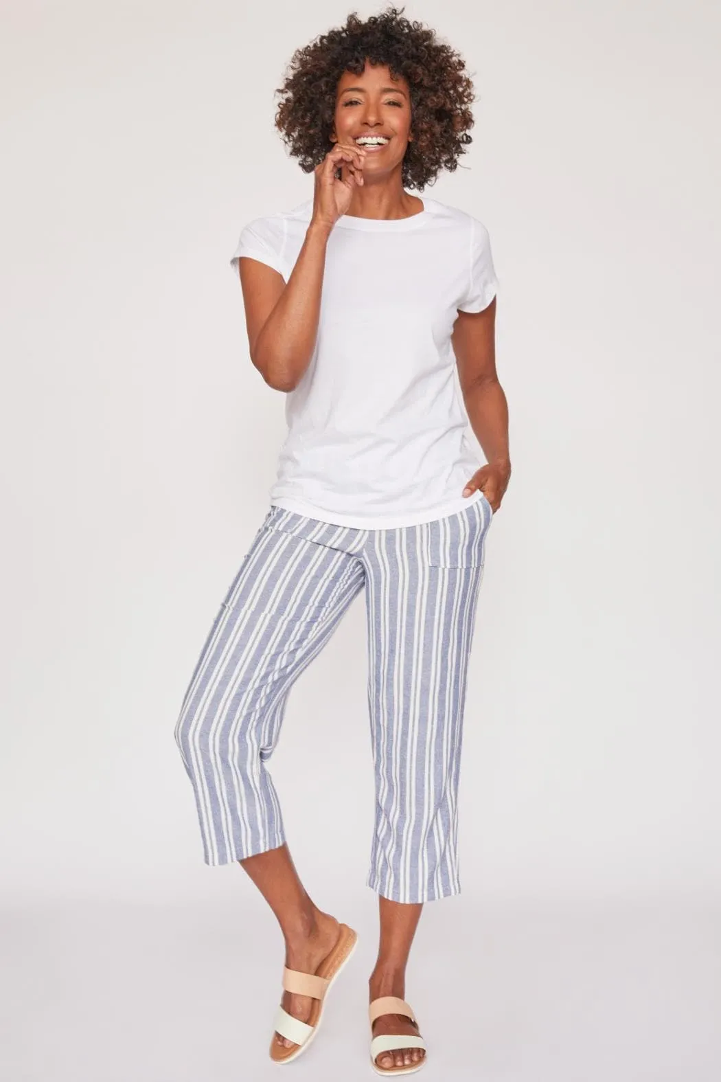 Women's Linen Lounge Pants with Elastic Waistband