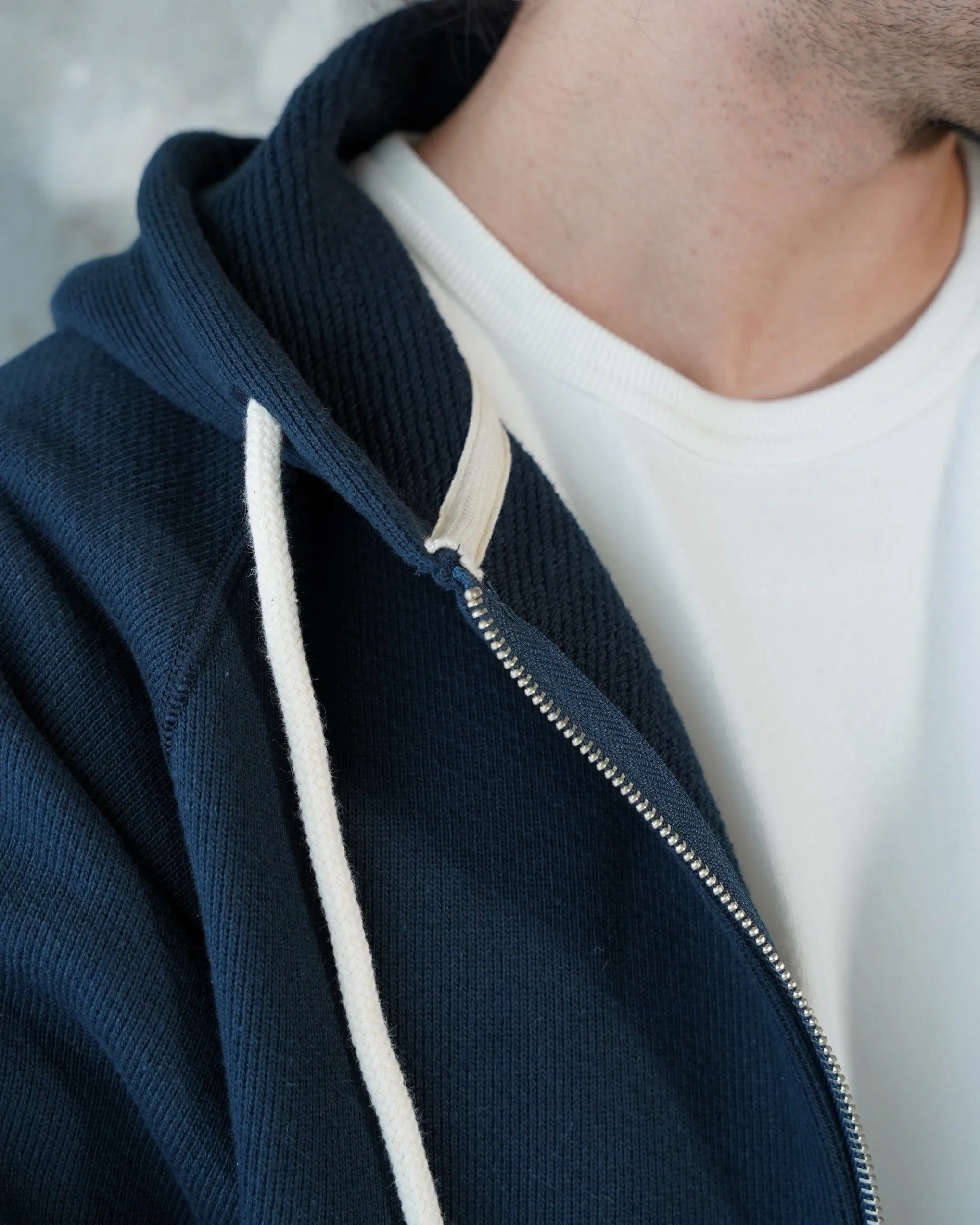 Wonder Looper 876gsm Double Heavyweight French Terry Zip Hoodie - Navy