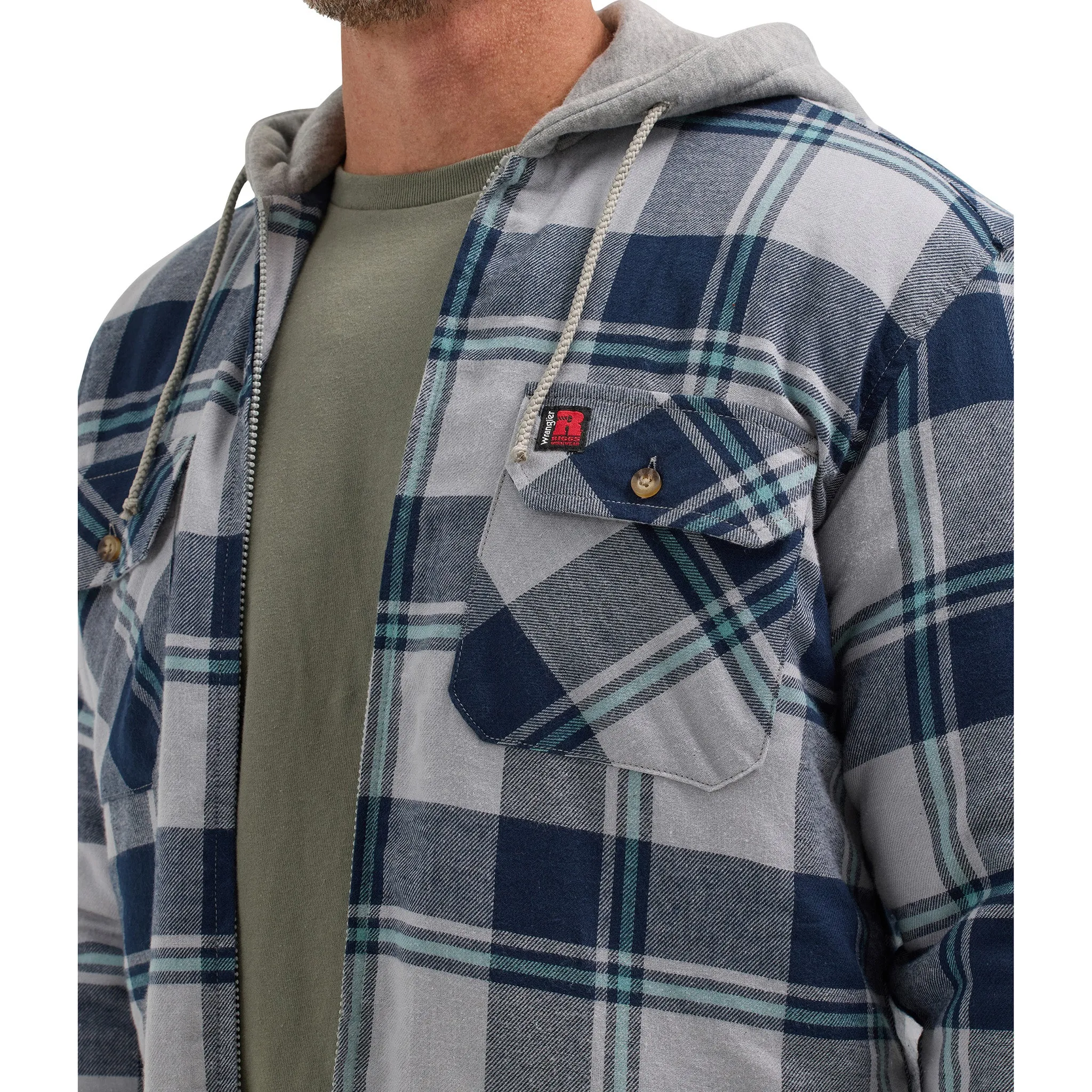 Wrangler Men's Flannel Hooded Jacket